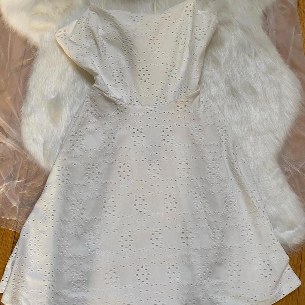Rue21 White Asymmetrical A-Line Midi Dress